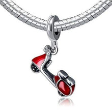 Load image into Gallery viewer, 925 Sterling Silver Red Enamel Scooter Charm