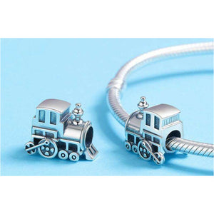 925 Sterling Silver Locomotive Train Car Bead Charm