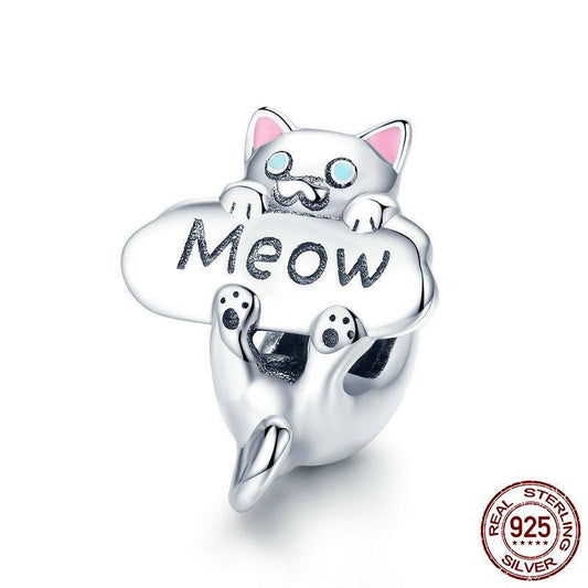 Naughty Cat "Meow" Bead Charm