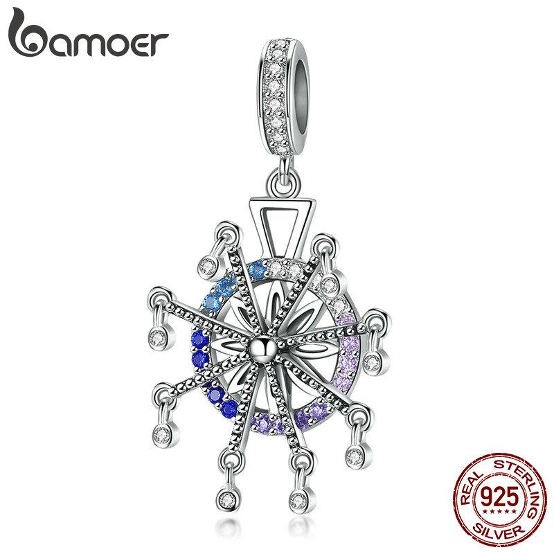 925 Sterling Silver Ferris Wheel Pendant Colorful Cubic Zircon Charms