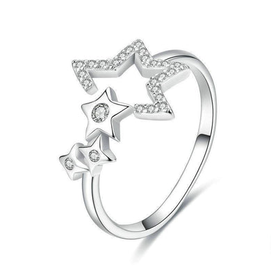 925 Sterling Silver CZ Luminous Star Ring
