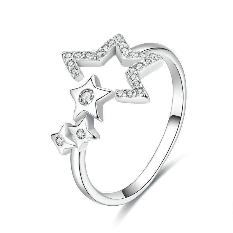 925 Sterling Silver CZ Luminous Star Ring