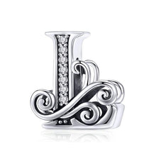 Load image into Gallery viewer, 925 Sterling Silver Alphabet Letter A-Z Bead Charm