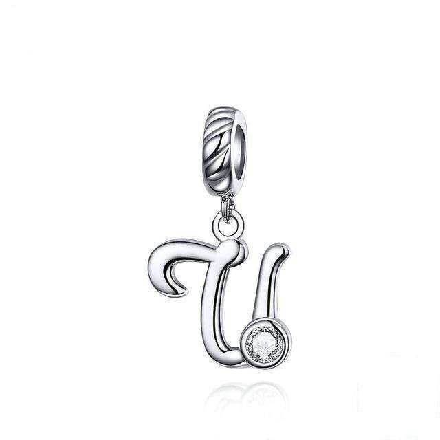 CZ Alphabet Letter A-Z Dangle Charm