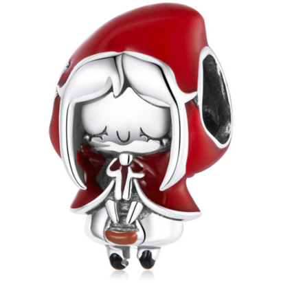 Red Enamel Little Red Ridding Hood Bead Charm