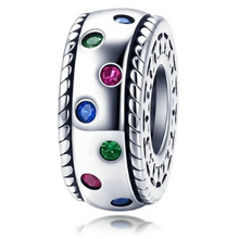 Load image into Gallery viewer, 925 Sterling Silver Rainbow/Colourful CZ Spacer