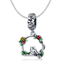 Load image into Gallery viewer, 925 Sterling Silver Bird and Cage Dangle Charm