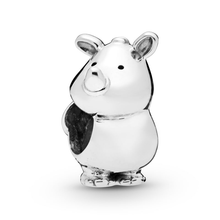 Load image into Gallery viewer, 925 Sterling Silver Cute RHINO Bead Charm
