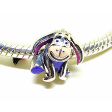 Load image into Gallery viewer, 925 Sterling Silver Disney Eeyore Purple Enamel Bead Charm