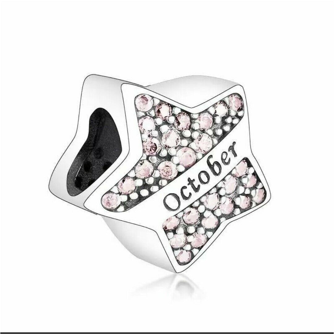 Star Shaped Birthstone Bead Charm