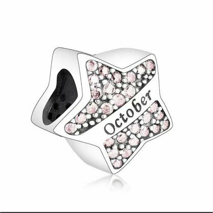 Star Shaped Birthstone Bead Charm