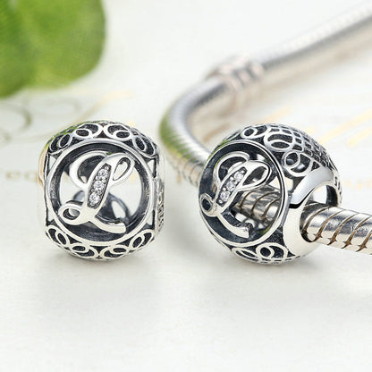 Alphabet Letter A-Z Bling Bead Charm