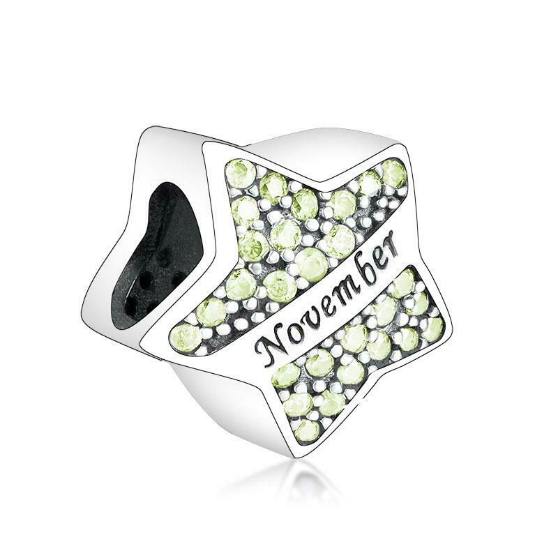 Star Shaped Birthstone Bead Charm