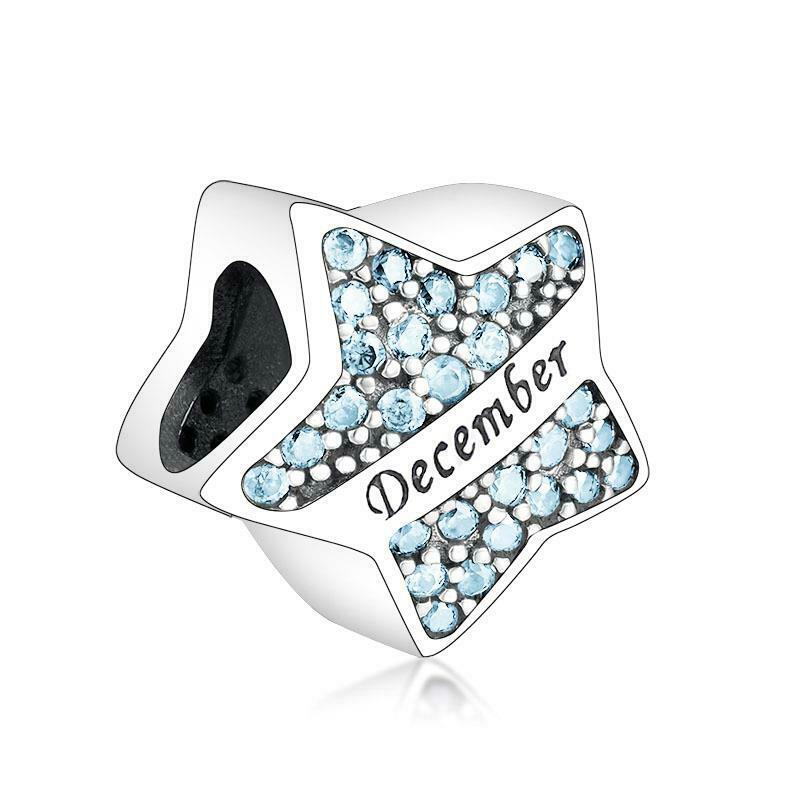 Star Shaped Birthstone Bead Charm