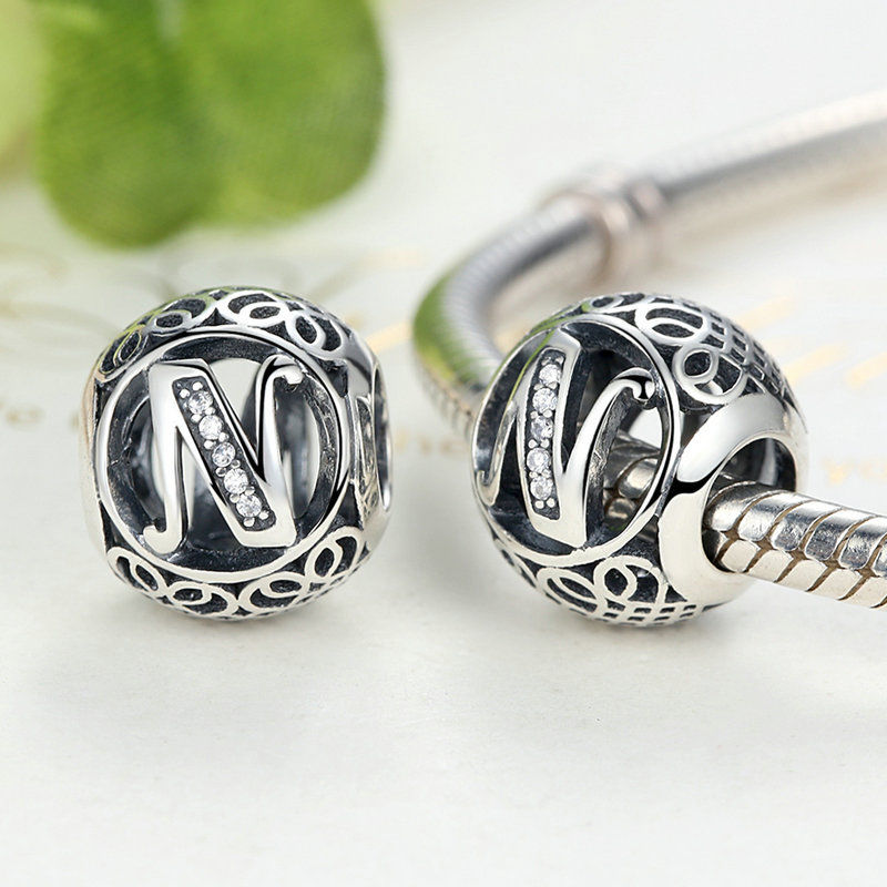 Alphabet Letter A-Z Bling Bead Charm