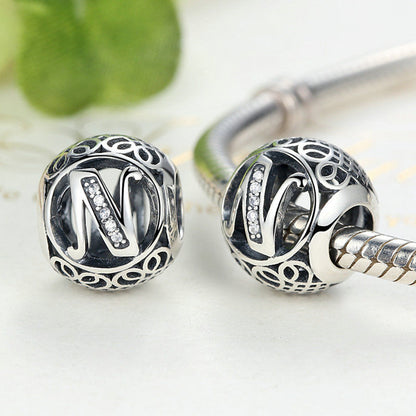 Alphabet Letter A-Z Bling Bead Charm