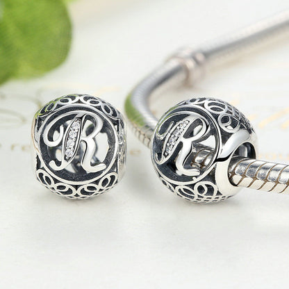 Alphabet Letter A-Z Bling Bead Charm