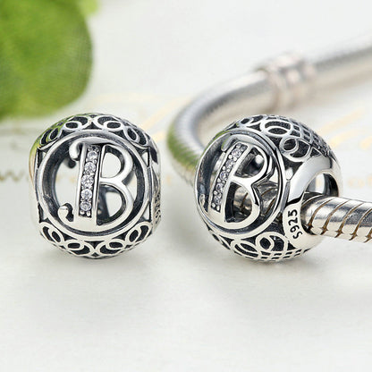 Alphabet Letter A-Z Bling Bead Charm