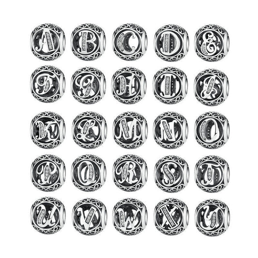 Alphabet Letter A-Z Bling Bead Charm