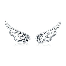 Load image into Gallery viewer, 925 Sterling Silver Angel Wings Stud Earrings