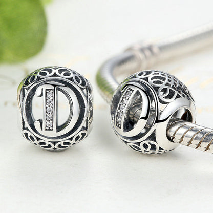 Alphabet Letter A-Z Bling Bead Charm