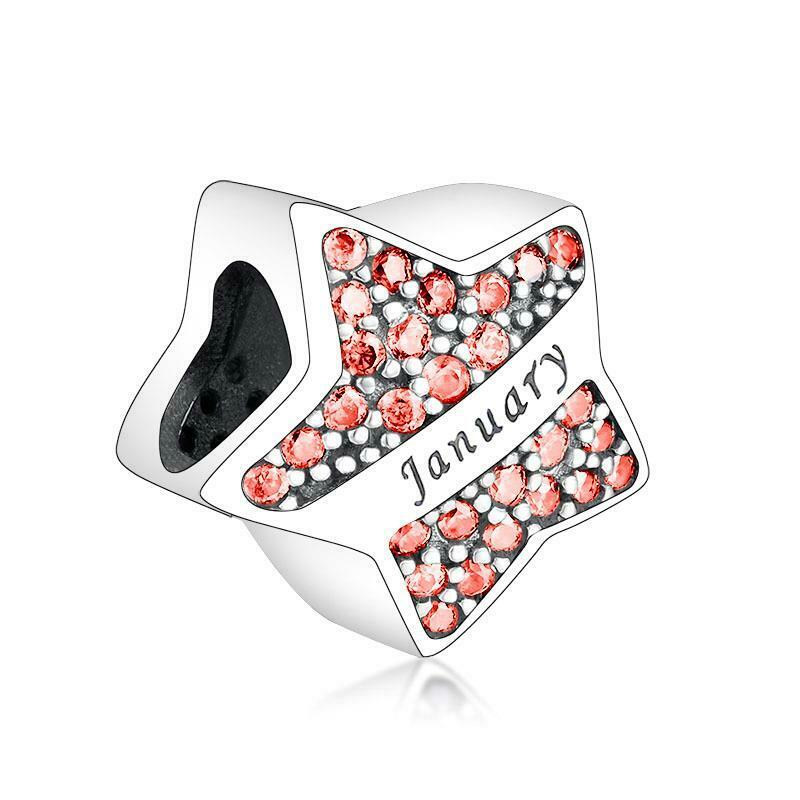 Star Shaped Birthstone Bead Charm