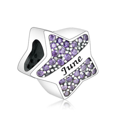 Star Shaped Birthstone Bead Charm