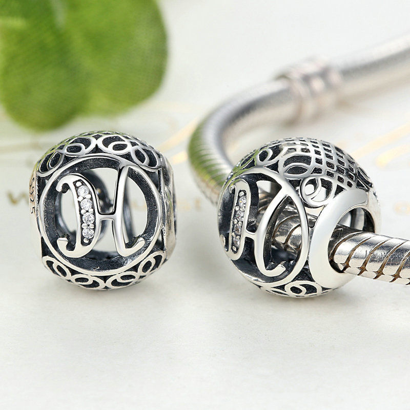 Alphabet Letter A-Z Bling Bead Charm