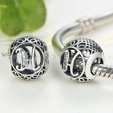 Load image into Gallery viewer, 925 Sterling Silver Alphabet Letter A-Z Bling Bead Charm