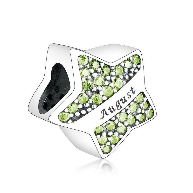 Star Shaped Birthstone Bead Charm