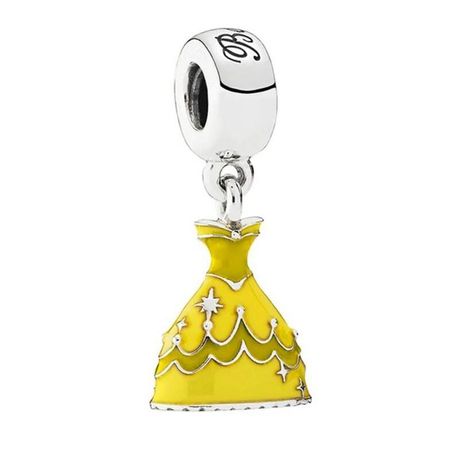 925 Sterling Silver Belle Beauty and the Beast Dress Dangle Charm