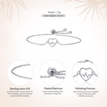 Load image into Gallery viewer, 925 Sterling Silver ECG Of Love &amp; Sweetheart Heart Bracelet Women Luxury Authentic Silver Jewelry SCB019