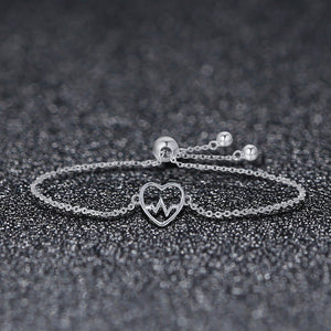 925 Sterling Silver ECG Of Love & Sweetheart Heart Bracelet Women Luxury Authentic Silver Jewelry SCB019