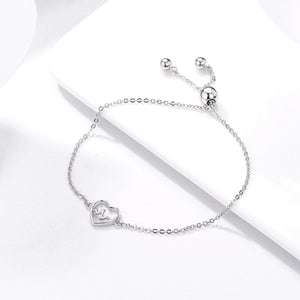 925 Sterling Silver ECG Of Love & Sweetheart Heart Bracelet Women Luxury Authentic Silver Jewelry SCB019