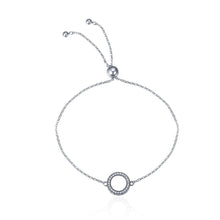 Load image into Gallery viewer, Trendy 925 Sterling Silver Glittering Round Circle Chain Link Strand Bracelets for Women Sterling Silver Jewelry SCB030