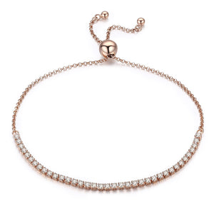 Valentine Day Gift 925 Sterling Silver Dazzling Gold Strand Bracelet Tennis Bracelet Women Sterling Silver Jewelry SCB046