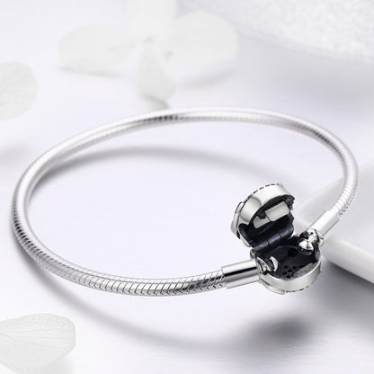 Authentic 100% 925 Sterling Silver Cute Animal Owl Clasp Women Snake Chain Bracelet Sterling Silver Jewelry S925 SCB067