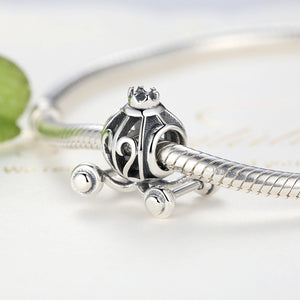 925 Sterling Silver Cinderella Pumpkin Carriage Jewelry Making Beads Strings Pendant Antique Color SCC005