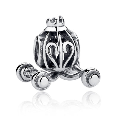 925 Sterling Silver Cinderella Pumpkin Carriage Jewelry Making Beads Strings Pendant Antique Color SCC005
