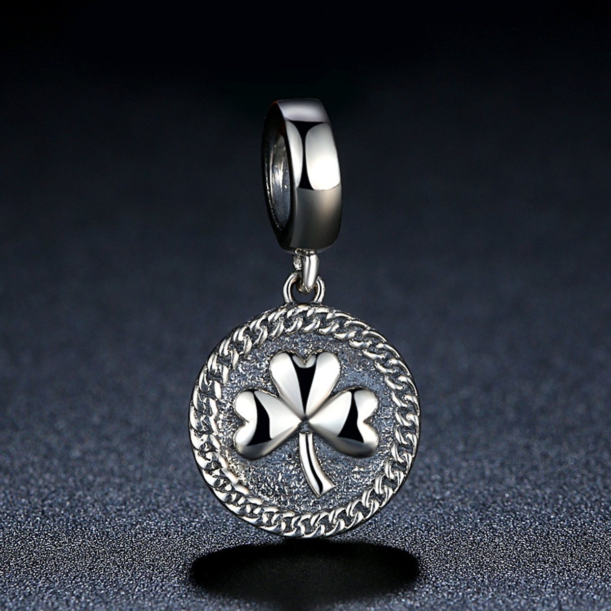 Vintage 100% 925 Sterling Silver Clover Round Shaped Pendant fit DIY Beads & Jewelry Makings Accessories SCC039
