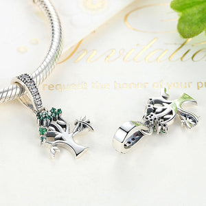 Genuine 925 Sterling Silver Vivid Green Tree of Life Pendant Charms Fit Pandora Bracelets Women DIY Beads & Jewelry Making SCC117