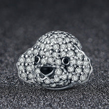 Load image into Gallery viewer, 925 Sterling Silver Cute Animal Poodle Crystal CZ Charm Beads fit Charm Bracelet Jewelry Making Gift SCC152