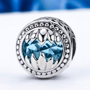 925 Sterling Silver Animal Beast Guardian Monster Holding Blue Crystal Beads fit Charm Bracelets Jewelry SCC162
