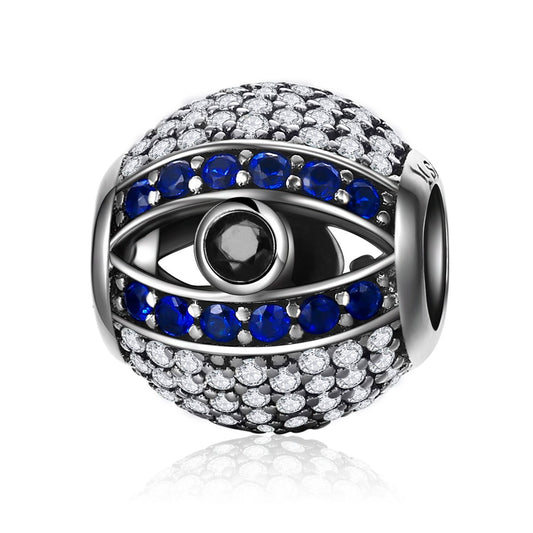 925 Sterling Silver Blue Eyes Eye Of Nazar Lucky Guardian Beads Charm fit Charm Bracelets Bangles Jewelry SCC172