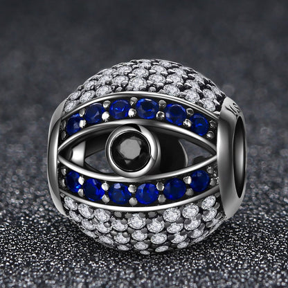 925 Sterling Silver Blue Eyes Eye Of Nazar Lucky Guardian Beads Charm fit Charm Bracelets Bangles Jewelry SCC172
