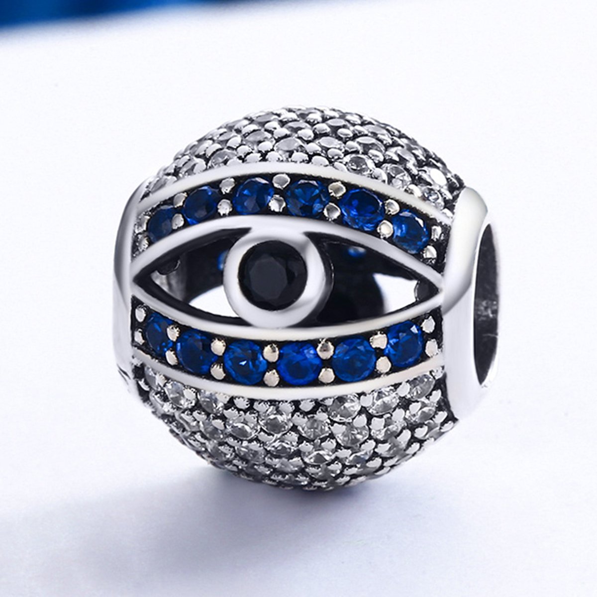925 Sterling Silver Blue Eyes Eye Of Nazar Lucky Guardian Beads Charm fit Charm Bracelets Bangles Jewelry SCC172