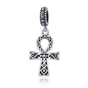 925 Sterling Silver Classic Power of Faith Cross Dangle Charms Fit Bracelets DIY Jewelry Making SCC185