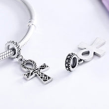 Load image into Gallery viewer, 925 Sterling Silver Classic Power of Faith Cross Dangle Charms Fit Bracelets DIY Jewelry Making SCC185