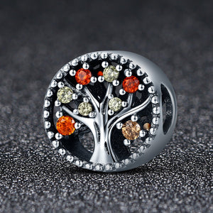 Autumn Collection Genuine 925 Sterling Silver Tree of Life Fruitful Autumn Beads fit Women Bracelets DIY Jewelry SCC219