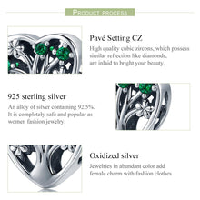 Load image into Gallery viewer, Authentic 925 Sterling Silver Tree of Life Heart Shape Clear CZ Beads fit Women Bracelets Jewelry Gift SCC221